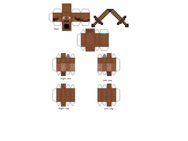 Minecraft From Paper: Steve and Mobs &#8211; Minecraft Vika