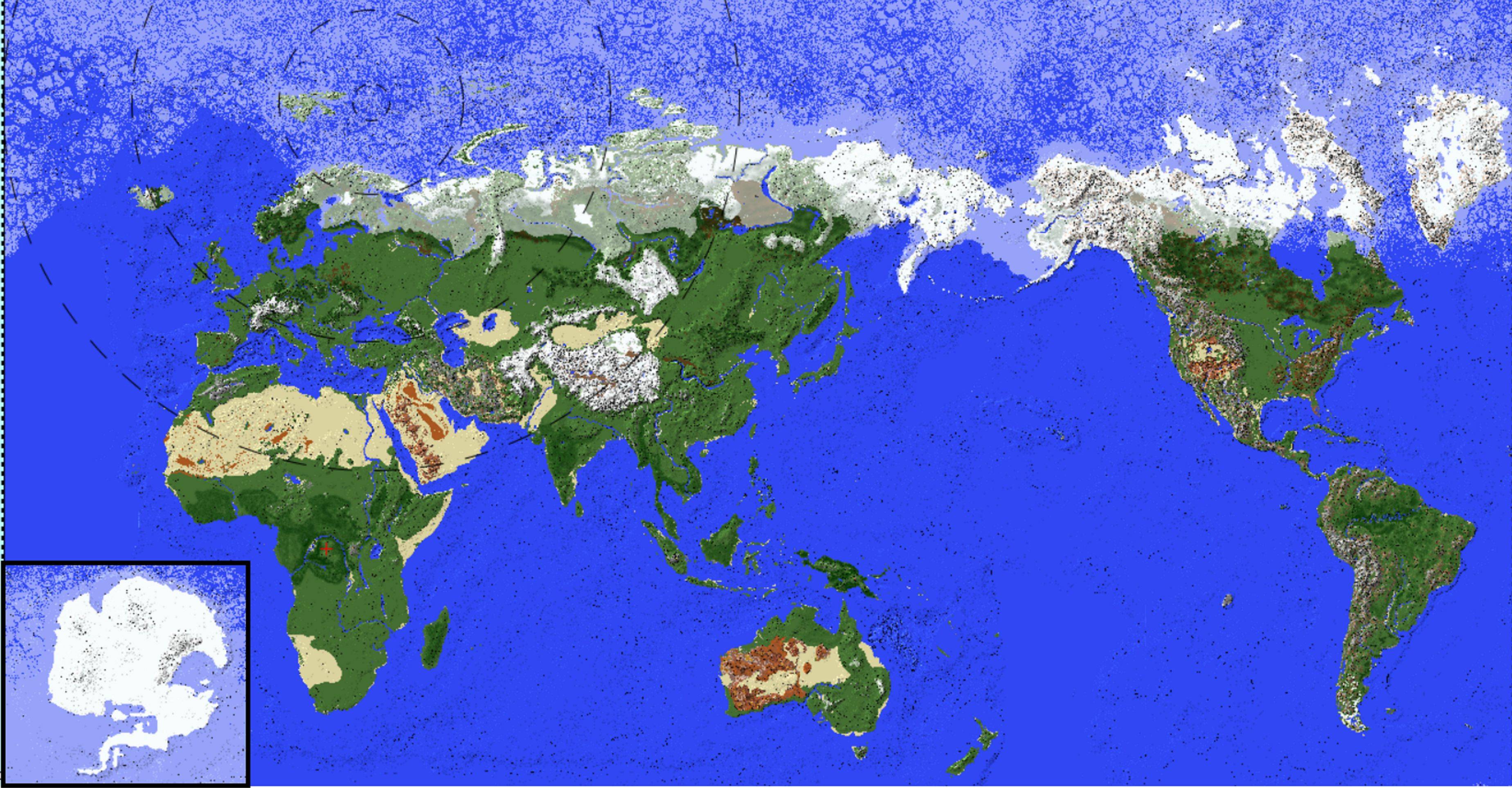 Полноразмерная карта планеты земля в Майнкрафт - Карты для Майнкрафт