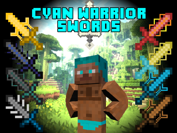 Cyan Warrior Swords [1.18.2] [1.17.1] [1.16.5] [1.12.2] — мечи с эффектами