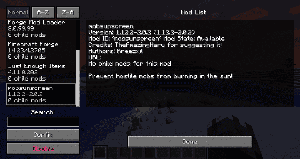 Мод Mob Sunscreen [1.21.11] [1.20.1] [1.19.2] [1.16.5] — мобы не горят ...