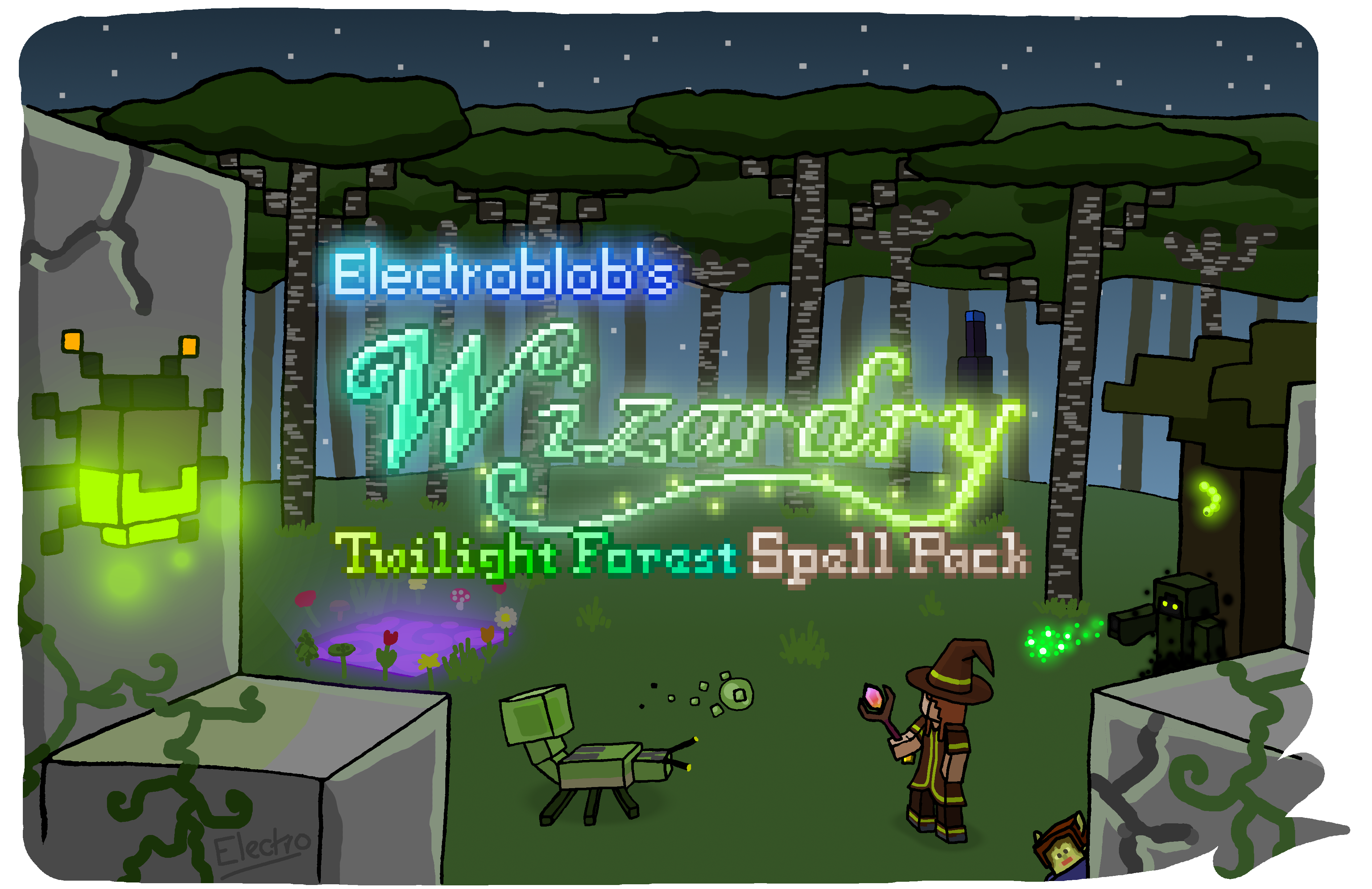 Electroblob’s Wizardry: Twilight Forest [1.12.2] (Сумеречный лес + Магия)