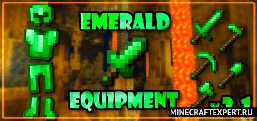 Emerald Armor, Tools, and Dagger [1.20] [1.19] [1.18] — изумрудное снаряжение