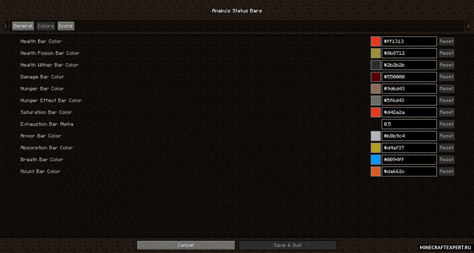 Anaku’s Status Bars [1.19.2] — статус бары - Моды для Майнкрафт