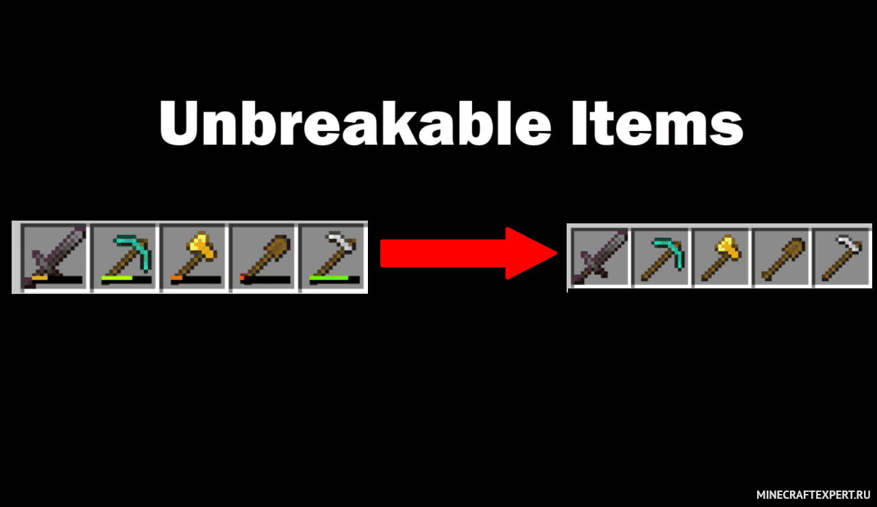 Мод Unbreakable Items [1.26] [1.21] — инструменты с бесконечной ...