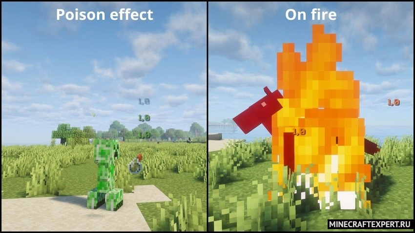 Floating Damage Indicators [26.2] [26.1.2] [1.21.11] — урон цифрами ...